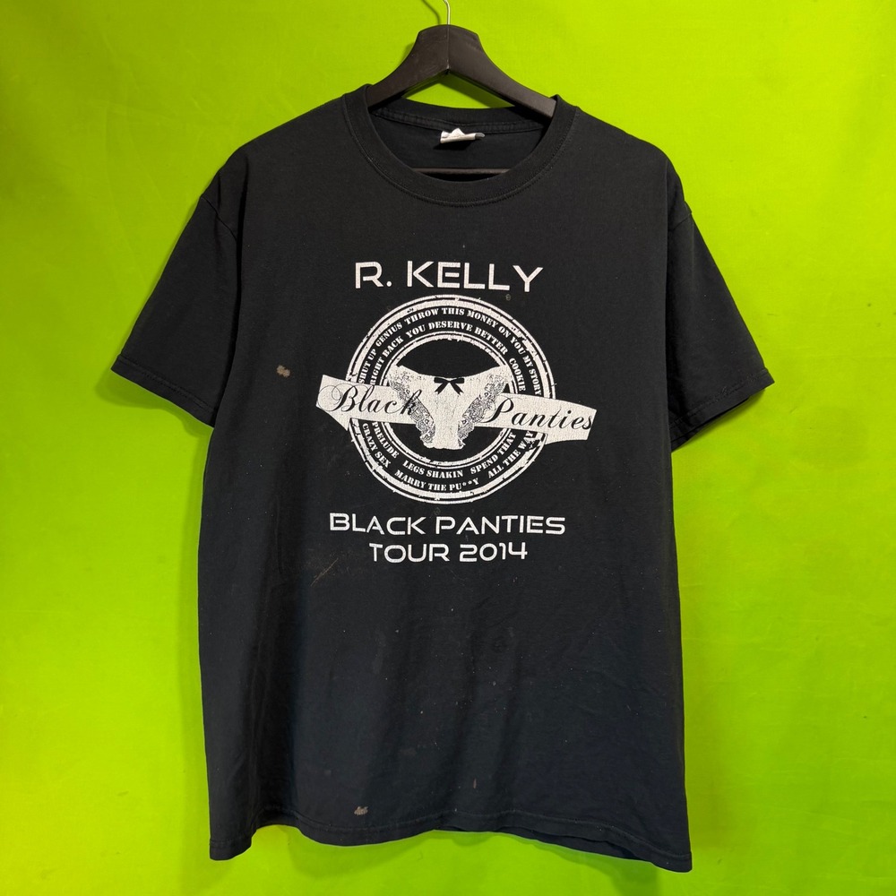 R. Kelly Black Panties Tour 2014 Concert T-Shirt Mens Large Black Jerzees Tee
